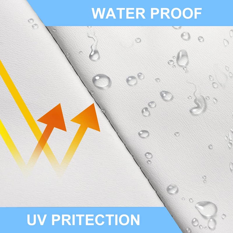 Mofeez RV Windshield Cover Compatible with Class C Ford 1997-2025, UV Block Offer Complete Privacy with Light Preserves Interior (White Color with Mirror Cutouts) - Image 2